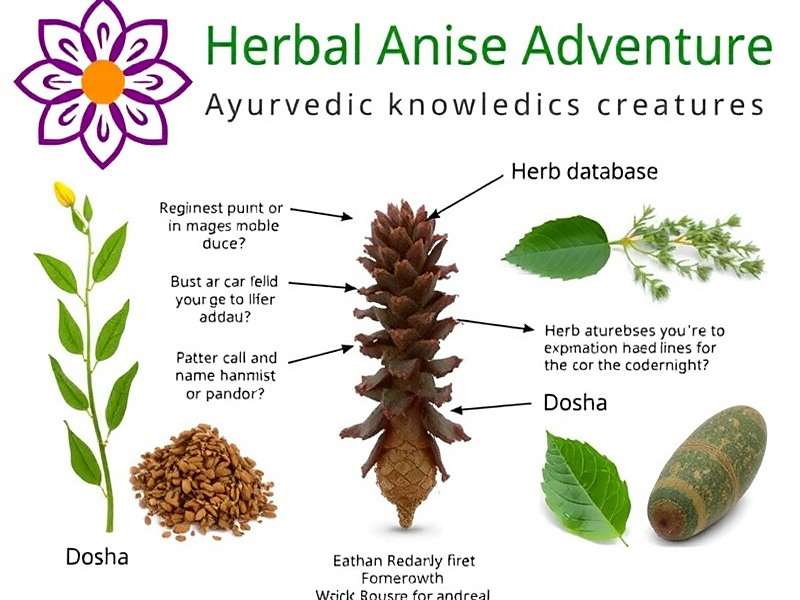 Ayurvedic Elements in Herbal Anise Adventure Ayurvedic knowledge features in Herbal Anise Adventure showing herb database and dosha explanations